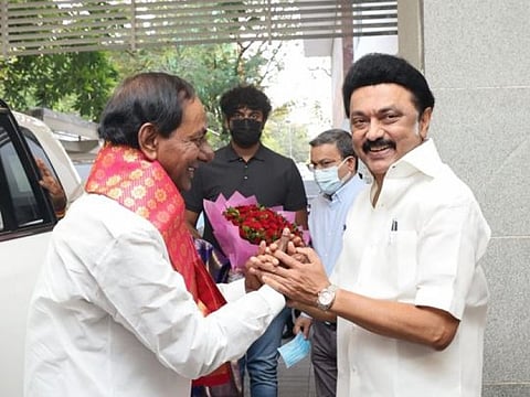 முதலமைச்சர் மு.க.ஸ்டாலினுடன் தெலுங்கானா முதல்வர் சந்திப்பு...!!