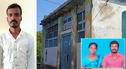 கர்ப்பிணி மனைவி கழுத்தை நெரித்துக் கொன்ற கணவன்... மாடியிலிருந்து தவறி விழுந்ததாக நாடகம்...