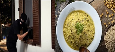 அப்புறம் பசிக்கும்ல...திருட போன இடத்தில் கிச்சடி செய்து சாப்பிட்ட அப்பாவி திருடன்!!