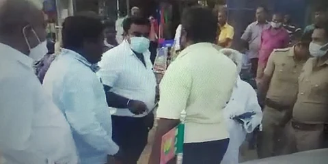 கட்சி கொடியை அகற்ற கூறிய அதிகாரிகள், முடியாது என வாக்குவாதத்தில் ஈடுபட்ட பாஜகவினர்..!
