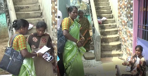 திருமணம் ஆன முதல்நாளே காதல் மனைவியை கைவிட்டு சென்ற கணவன்!! சேர்த்துவைக்கக் கோரி தர்ணாவில் இறங்கிய இளம்பெண்