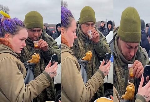 ப்பா.. சரணடைந்த ரஷ்ய வீரருக்கு டீ, உணவு கொடுத்த உக்ரைனியர்கள்.. கண்ணீர் விட்டு அழுத வீரர்