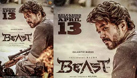 ரசிகர்களின் எதிர்பார்ப்புக்கு தீனி போட்ட சன்பிக்சர்ஸ்..வெளியானது பீஸ்ட் படத்தின் ரிலீஸ் தேதி!