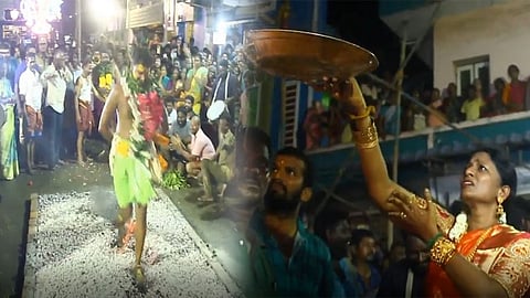 சித்ரா பவுர்ணமியை முன்னிட்டு சிறப்பு பூஜைகள்.. ஆயிரக்கணக்கான மக்கள் கிரிவளம்.. தீ மிதித்தும் வழிபாடு!!