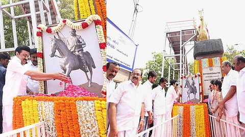 தீரன் சின்னமலையின் 266வது பிறந்தநாள் விழா - முதலமைச்சர் மு.க.ஸ்டாலின் மரியாதை