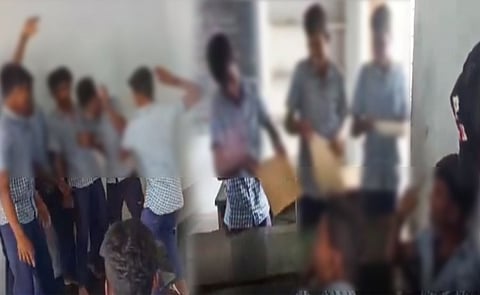 சக மாணவர்களை ராகிங் செய்த பள்ளி மாணவர்கள்... வீடியோ சமூக வலைதளங்களில் வெளியாகி பரபரப்பு!!