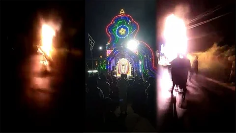 தேர் திருவிழாவில் மின்சாரம் தாக்கி 11 பேர் உயிரிழந்த சம்பவம்.. நெஞ்சை பதைபதைக்கும் வீடியோ காட்சி!!