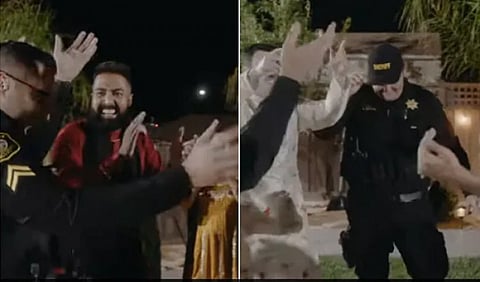 இந்திய திருமண நிகழ்ச்சியில் நடனமாடிய அமெரிக்க போலீசார் - இணையத்தில் வைரலான வீடியோ!