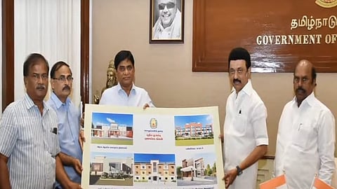 அரசு கட்டடங்களின் முகப்பு தோற்ற வரைப் படத்தை தமிழ்நாடு முதலமைச்சர் மு.க.ஸ்டாலின் வெளியிட்டார்