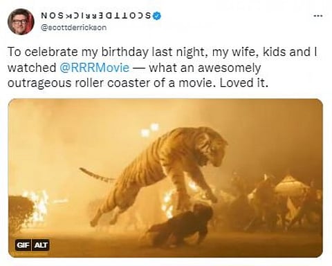 RRR  படத்தை பார்த்துவிட்டு டாக்டர் ஸ்ட்ரேஞ்ச் இயக்குனர் பாராட்டு மழை: