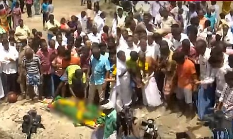 கள்ளக்குறிச்சி மாணவியின் உடல் நல்லடக்கம்.. கதறி அழும் பெற்றோர்!!