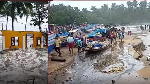 குமரி மேற்கு கடற்கரை பகுதிகளில் மீனவர்கள் செல்ல தடை.. 5 ஆயிரத்திற்கும் மேற்பட்ட மீனவர்களின் வாழ்வாதாரம் பாதிப்பு!!