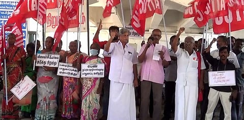 விலைவாசி உயர்வை கட்டுப்படுத்தக் கோரி திருநெல்வேலியில் போராட்டம்!
