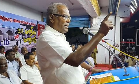 பாஜகவினர் கோவில் நிலங்களை கையகப்படுத்த துடிப்பதாக கே.பாலகிருஷ்ணன் குற்றச்சாட்டு!