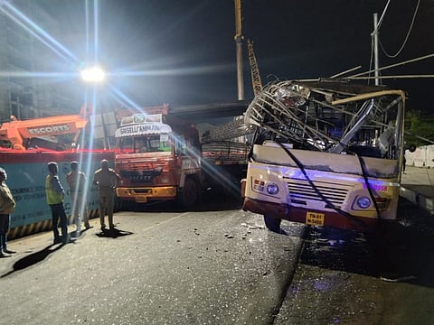 ராமாபுரத்தில் நடந்த விபத்து! டிரைவர் உட்பட 7 பேர் படுகாயம்!