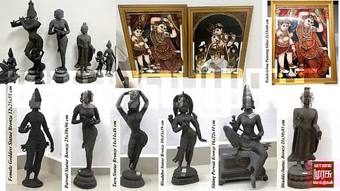 சோழர் காலத்து 7 சிலைகளும், 2 ஓவியங்களும் பறிமுதல்!