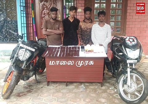1100 போதை மாத்திரைகள், 300 ஊசிகள் பறிமுதல்... நால்வர் கைது...
