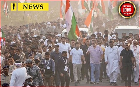 ஒற்றுமை யாத்திரையில் இணைந்த காந்தியின் கொள்ளு பேரன்...!