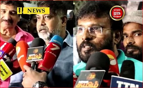 "இது எங்க மான பிரச்சனை அப்புறம் வேறமாறி ஆயிடும்"!!!... வாரிசு பட ரிலீஸ் பற்றி டீஸர் வெளியிட்டு விழாவில் இயங்குனர்கள் ஆவேச பேட்டி...