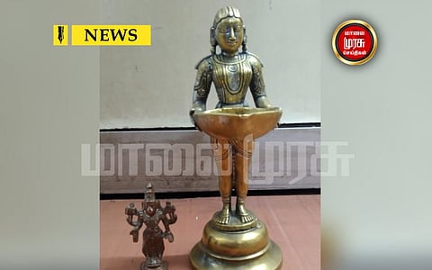 பேருந்து நிலையத்தில் படுத்திருந்தவர்களிடம் இரு ஐம்பொன் சிலைகள்..! போலீசார் விசாரணை..!