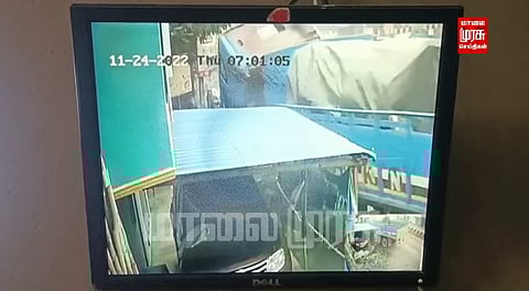 கனரக லாரியின் சிசிடிவி காட்சிகள் வைரல்...