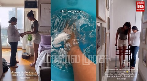 இரண்டாம் முறையாக நடக்க பழகும் பூஜா ஹெக்டே...