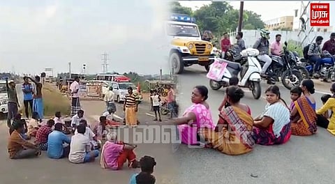 காவல் துறையைக் கண்டித்து சாலை மறியல்...