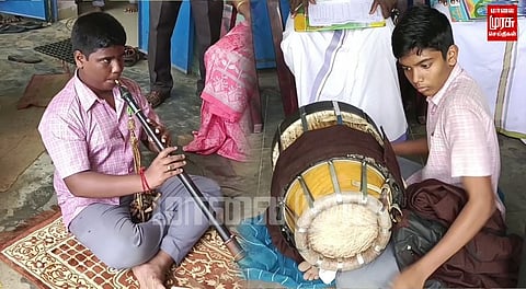 குழு நடனம், நாதஸ்வரம், பறை இசைத்து அசத்திய மாணவர்கள் ...