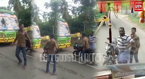 மினிபேருந்து ஓட்டுநருக்கு கொலை மிரட்டல் - வீடியோ வைரல்...