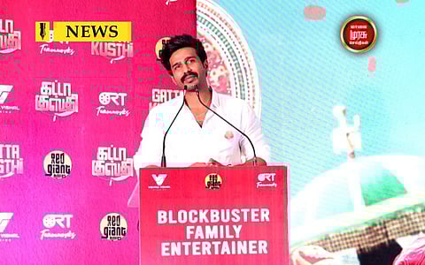 ‘‘ஒரு ஆணின் வெற்றிக்கு பெண்....” கட்டா குஸ்தி வெற்றி விழாவில் பேசிய ஹீரோ...!