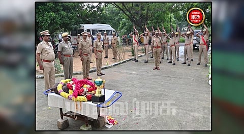 மோப்ப நாய் ‘டோனி’க்கு 21 துப்பாக்கி குண்டு வெடித்து இறுதி மரியாதை...