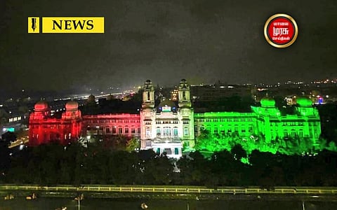 100 ஆண்டுகளை எட்டிய தெற்கு ரயில்வே தலைமையகம்...! வண்ண விளக்குகளால் ஜொலிக்கும் கட்டிடம்..!