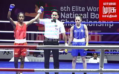 6 வது தேசிய மகளிர் குத்துச்சண்டை சாம்பியன்ஷிப் போட்டி...! தமிழக வீராங்கனை வெள்ளிப்பதக்கம்..!