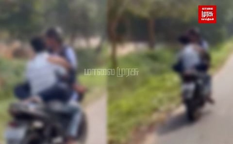 பைக்கில் வித்தியாசமாக பயணித்த காதல் ஜோடி...போலீசாரால் அதிரடி கைது...!