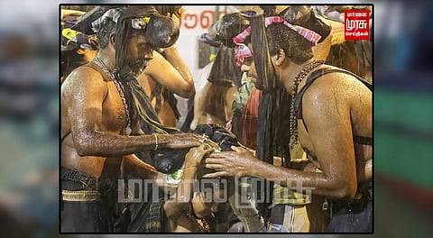 ஆங்கில புத்தாண்டில் பூக்குழி விழாவிற்காக கோவில்களில் குவிந்த ஐயப்ப பக்தர்கள்...