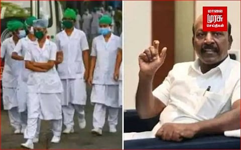 ஒப்பந்த செவிலியர்களுக்கு பணி நிரந்தரம் கிடையாது...மாறாக இதை செய்வோம்...அமைச்சர் சொன்னது என்ன?