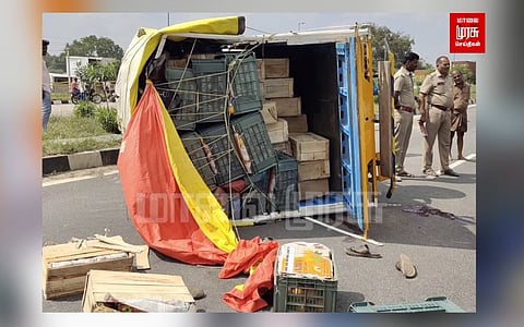 பிக்கப் வாகனத்தின் டயர் வெடித்து விபத்து... ஒருவர் பலி...