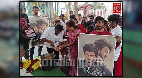 ‘வாரிசு’ படம் வெற்றி பெற அன்னதானம் வழங்கிய ரசிகர்கள்...