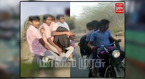 ஆபத்தை உணராமல் பயணம் செய்யும் பள்ளி மாணவர்கள்...