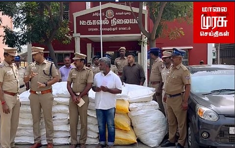 8 ஆயிரம் வாடகைக்கு வீடு - தடைசெய்யப்பட்ட 1100 கிலோ புகையிலை பறிமுதல்