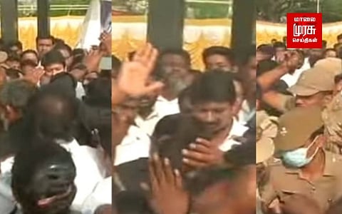 இரவோடு இரவாக புதிய தார் சாலைகள்...வழிநெடுகிலும் சிவப்பு கம்பளம்...ஆத்திரத்தில் உதயநிதியை சூழ்ந்த மக்கள்!