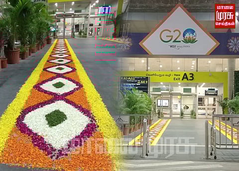 பரபரப்பாக தயாராகி வரும் ஜி 20 மாநாடு... 20 நாடு பயணிகளுக்கு விமான நிலையத்தில் தனி பாதை...