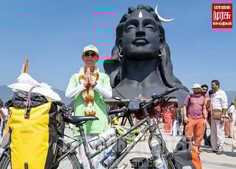 மண் வளம் காக்க, 7,000 கி.மீ சைக்கிள் ஓட்டி சாதனை படைத்த பெண்...