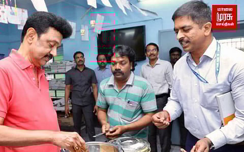 காலை உணவை சாப்பிட்டு பரிசோதித்த முதலமைச்சர்......
