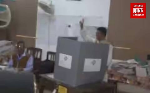 விறுவிறுப்பான தேர்தல்...ஜனநாயகக் கடமையாற்றினார் முதலமைச்சர் மாணிக் சாஹா...!