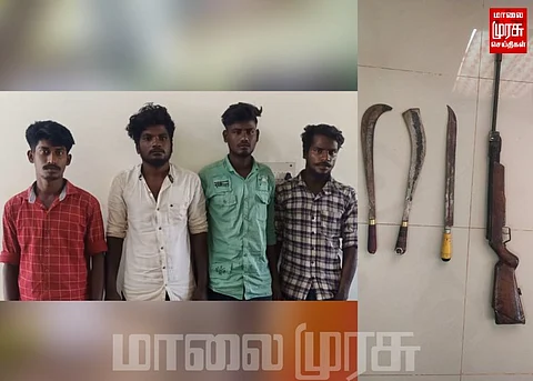 முன்விரோத சண்டைக்கு மத்தியில் பிடிபட்ட ஆயுதங்கள்...