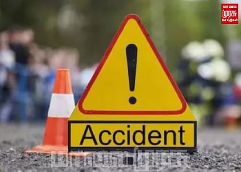 கார் மீது இருசக்கர வாகனம் மோதி விபத்து...