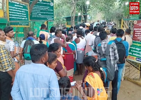 மாசி பௌர்ணமிக்காக கூட்டம் கூட்டமாக சாமி தரிசணம் செய்த பக்தர்கள்...