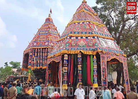 புதன் ஸ்தலத்தில் தேர் திருவிழா... வடம் பிடித்து இழுத்த பக்தர்கள்...