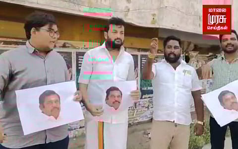 பாஜக நிா்வாகியால் எரிக்கப்பட்ட இபிஎஸ் உருவப்படம்.... நடவடிக்கை?!!